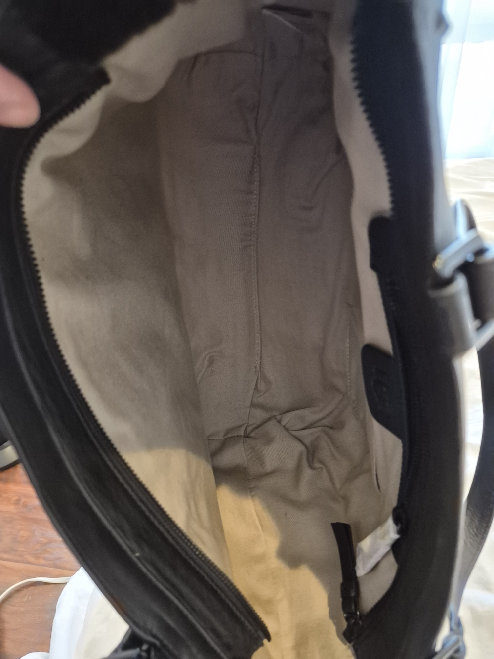 UGG Black Leather Hobo Bag with Gold Logo - Picture 6 of 6
